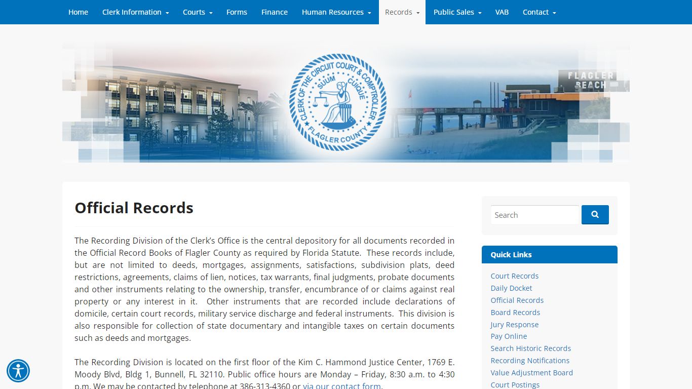 Official Records – Flagler County Clerk of the Circuit Court & Comptroller